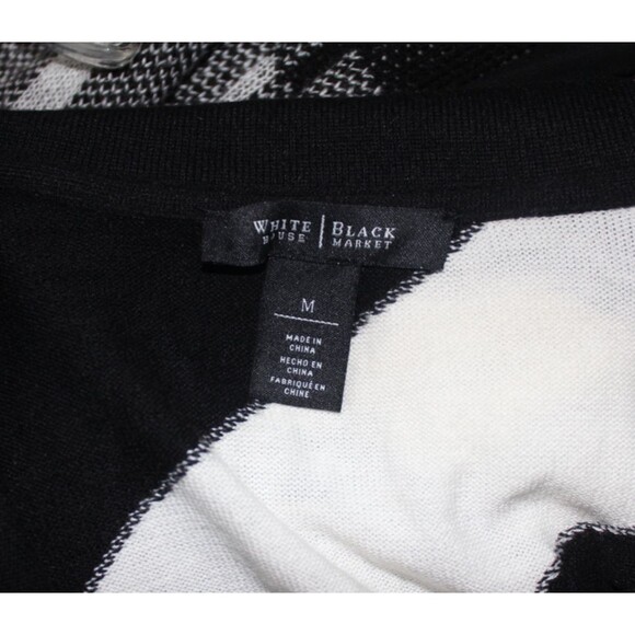 White House Black Market Black & White Striped Cardigan Women's  Size Medium - Picture 5 of 5